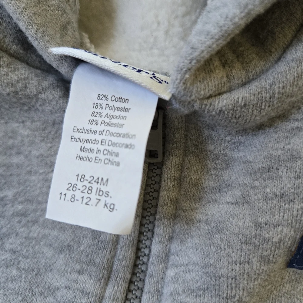 Vintage 1990s-Y2K Carter's construction vehicle grey quarter-zip hoodie